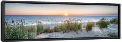 Dune beach panorama at sunset Canvas Art Print - All Products