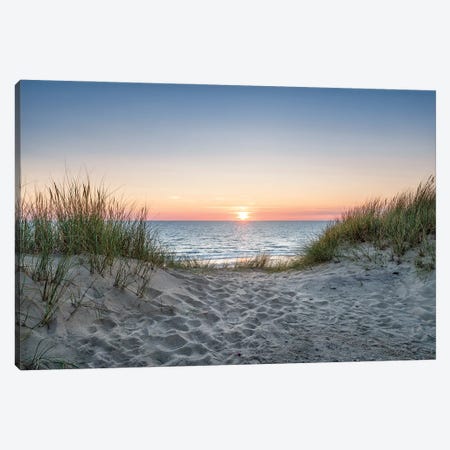 Dune beach at sunset Canvas Print #JNB492} by Jan Becke Canvas Art