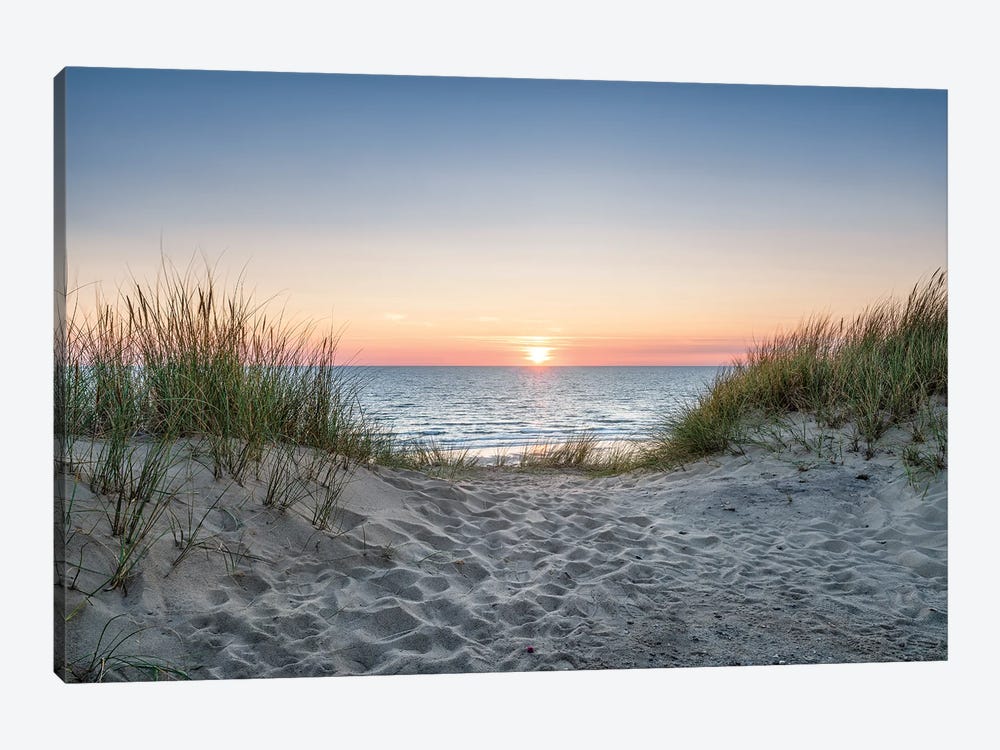 Dune beach at sunset by Jan Becke 1-piece Canvas Print
