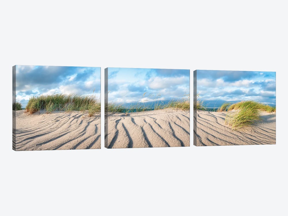 Dune panorama at the North Sea coast by Jan Becke 3-piece Canvas Wall Art