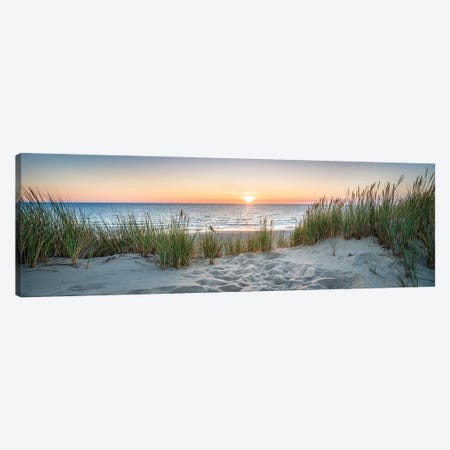 Dune beach panorama at sunset, North Sea coast, Germany Canvas Print #JNB495} by Jan Becke Canvas Print