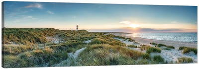 Sunset at the dune beach on the island of Sylt, Schleswig-Holstein, Germany Canvas Art Print - Sylt Art