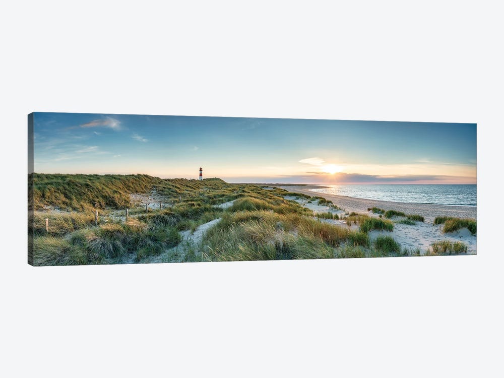 Sunset at the dune beach on the island of Sylt, Schleswig-Holstein, Germany by Jan Becke 1-piece Canvas Print