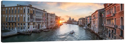 Grand Canal Panorama In Venice, Italy Canvas Art Print - Veneto Art