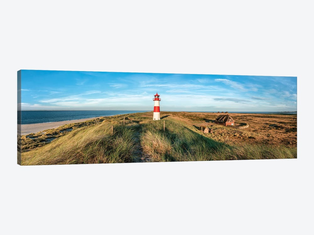 Lighthouse List Ost panorama, Island of Sylt, Schleswig-Holstein, Germany by Jan Becke 1-piece Canvas Artwork