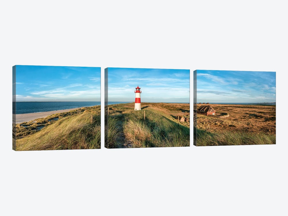 Lighthouse List Ost panorama, Island of Sylt, Schleswig-Holstein, Germany by Jan Becke 3-piece Canvas Artwork