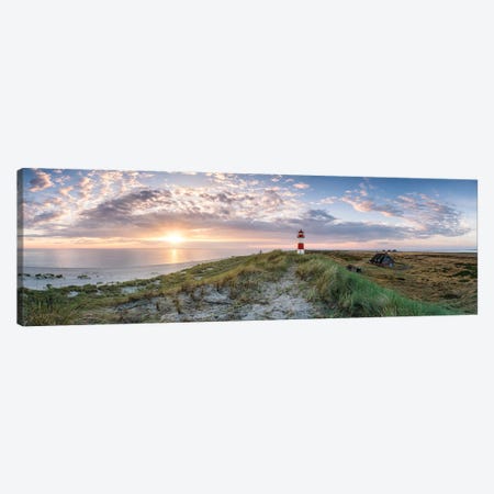 Sunrise at the lighthouse List Ost, Sylt, Schleswig-Holstein, Germany Canvas Print #JNB505} by Jan Becke Canvas Print