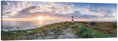 Sunrise at the lighthouse List Ost, Sylt, Schleswig-Holstein, Germany Canvas Art Print - Lighthouse Art