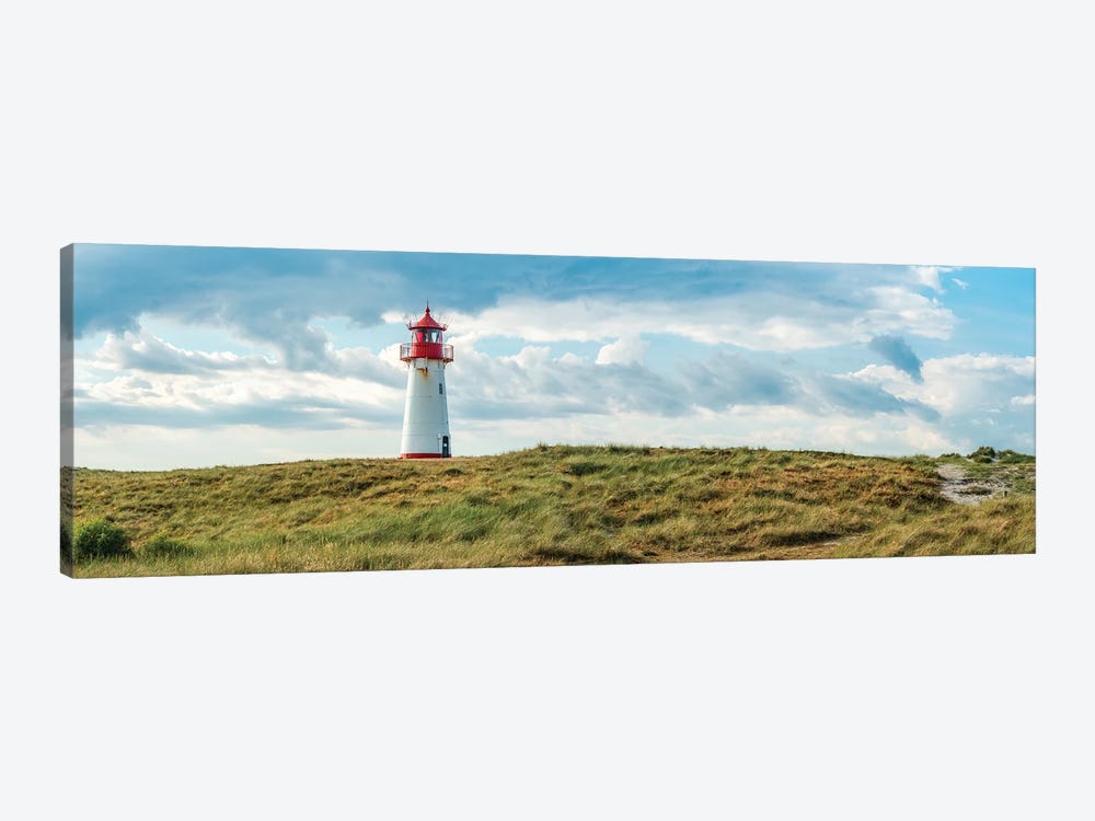 Panoramic view of the lighthouse List West, Sylt, Schleswig-Holstein, Germany by Jan Becke 1-piece Canvas Art Print