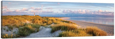 Panoramic view of a dune beach on the island of Sylt, Schleswig-Holstein, Germany Canvas Art Print - Sylt Art