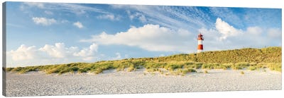 Dune beach panorama with Lighthouse, Island of Sylt Canvas Art Print - Sylt Art