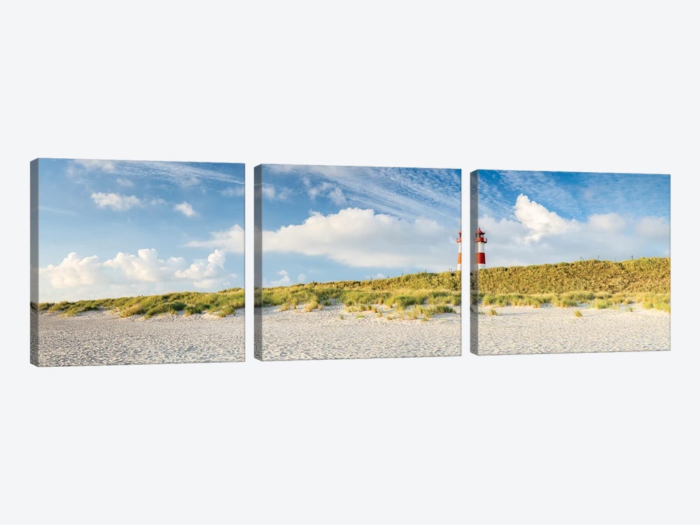 Dune beach panorama with Lighthouse, Island of Sylt by Jan Becke 3-piece Canvas Art