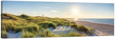 Sunset at the dune beach, North Sea coast, Sylt, Schleswig-Holstein, Germany Canvas Art Print - Sylt Art