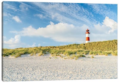 Lighthouse List Ost at the dune beach, Sylt, Schleswig-Holstein, Germany Canvas Art Print - Lighthouse Art