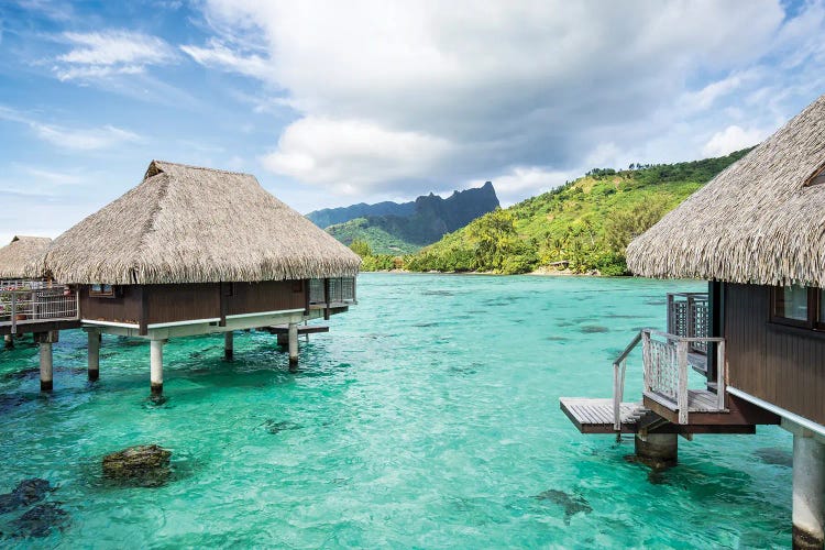 Overwater villas on Moorea, French Polynesia