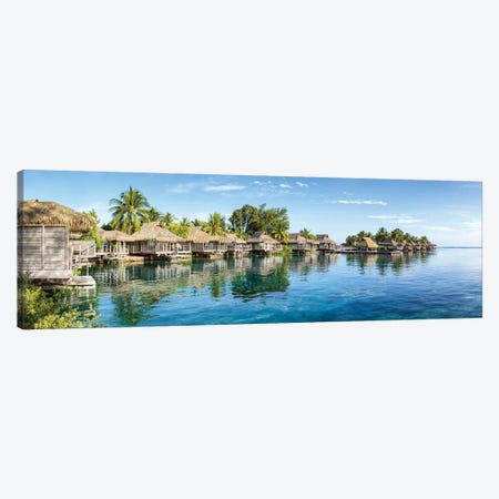 Overwater Bungalows at a luxury beach resort on Moorea, French Polynesia Canvas Print #JNB518} by Jan Becke Art Print