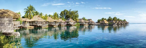 Oceania: Overwater Bungalows at a luxury beach resort on Moorea, French Polynesia by Jan Becke