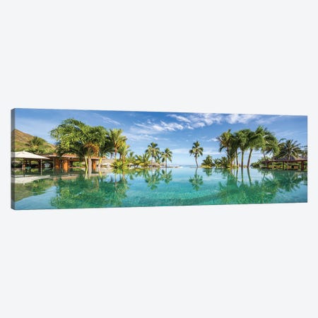 Infinity pool at a luxury beach resort on Tahiti, French Polynesia Canvas Print #JNB520} by Jan Becke Canvas Artwork