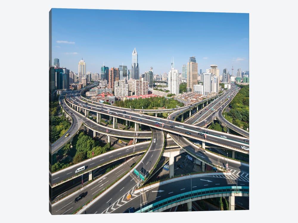 Intersection road, Shanghai, China by Jan Becke 1-piece Canvas Art