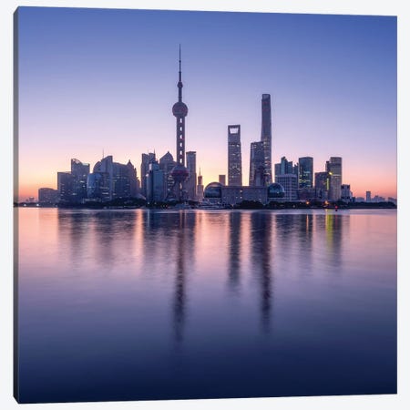 Pudong skyline with Oriental Pearl Tower, Shanghai, China Canvas Print #JNB539} by Jan Becke Canvas Print