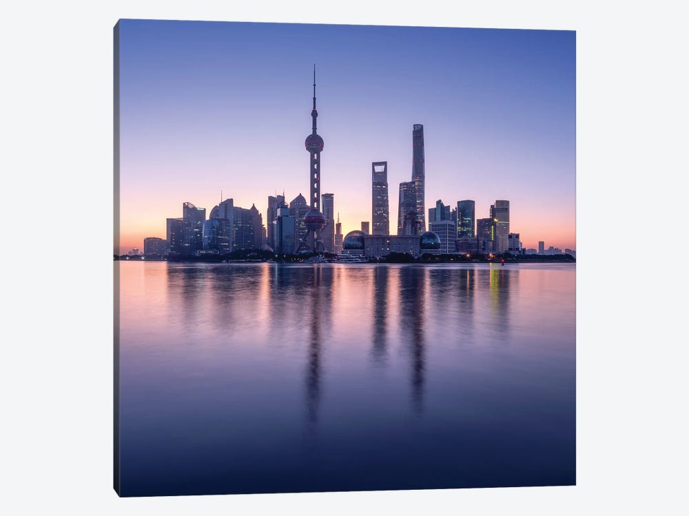 Pudong skyline with Oriental Pearl Tower, Shanghai, China by Jan Becke 1-piece Art Print