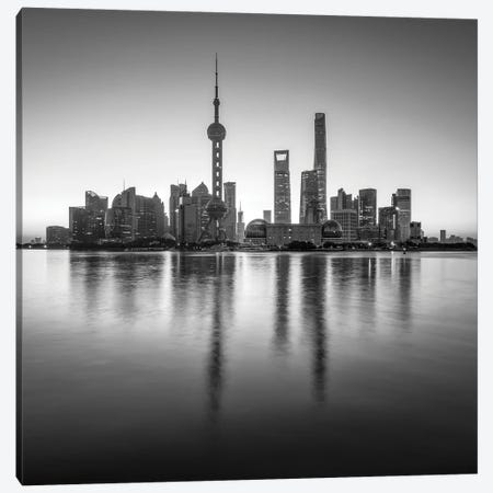 Pudong sykline in black and white, Shanghai, China Canvas Print #JNB540} by Jan Becke Canvas Artwork