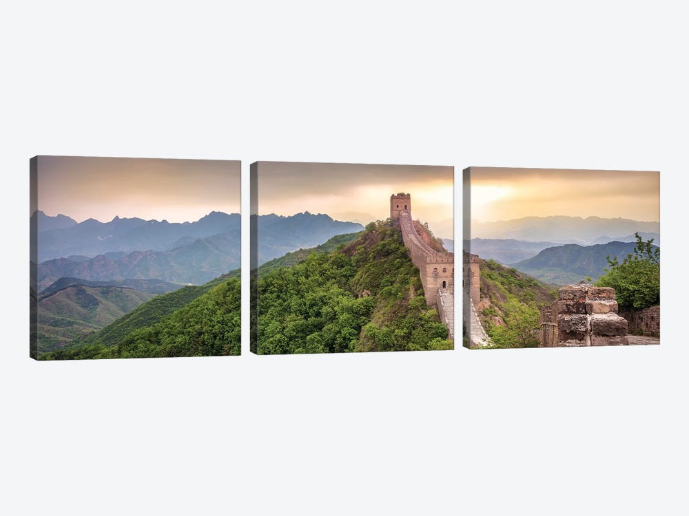 Great Wall Of China Near Jinshanling by Jan Becke 3-piece Canvas Art
