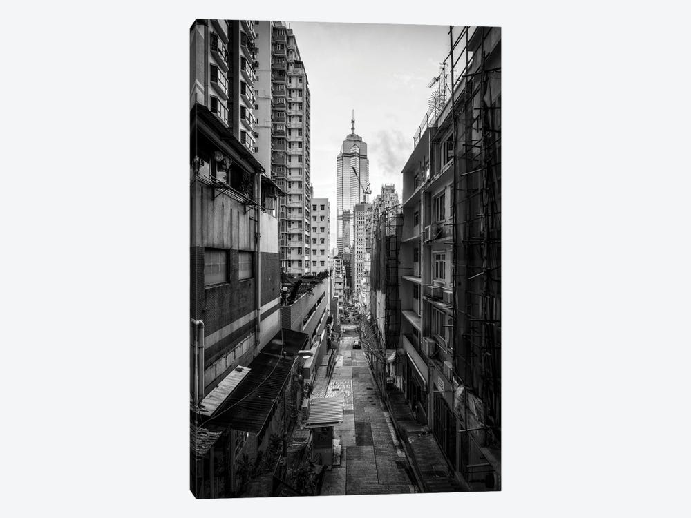 Hong Kong Central district in black and white by Jan Becke 1-piece Canvas Art