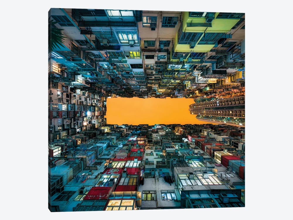 Apartment buildings at Quarry Bay, Kowloon, Hong Kong, China by Jan Becke 1-piece Canvas Print