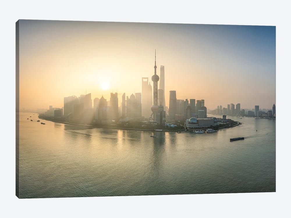 Shanghai sunrise, China by Jan Becke 1-piece Canvas Wall Art