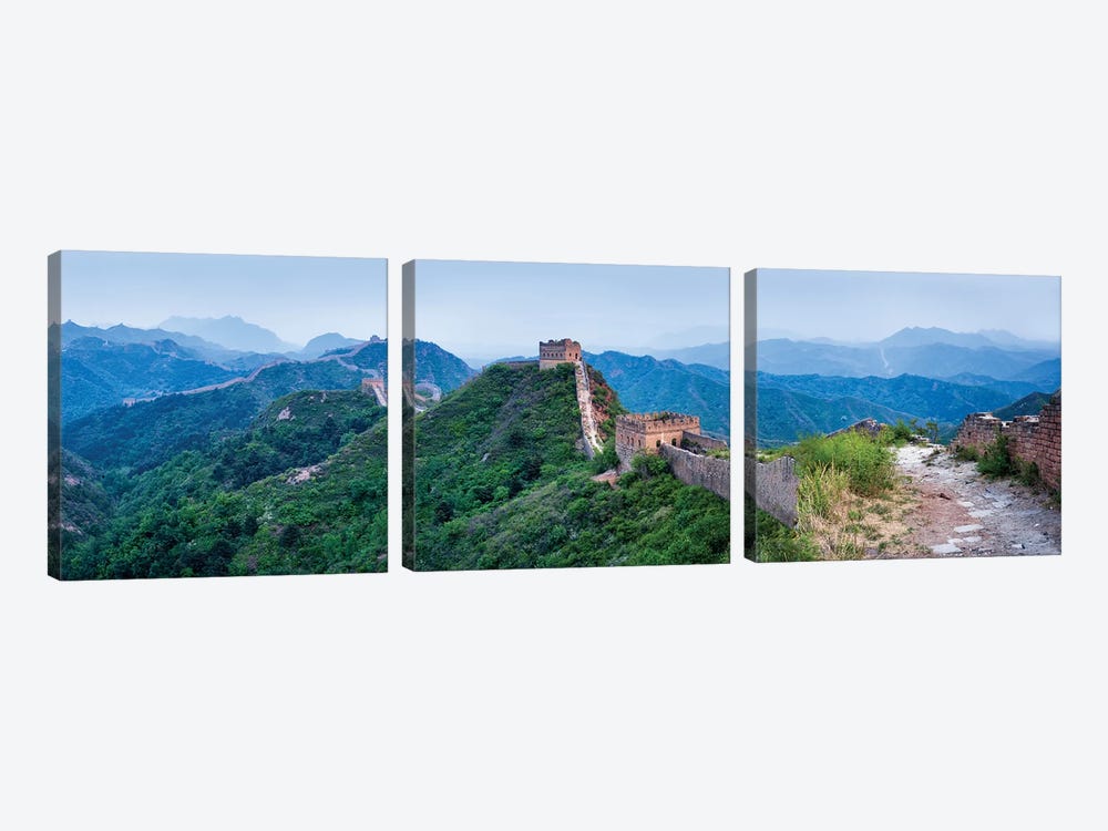 Great Wall Of China Simatai Section by Jan Becke 3-piece Canvas Print