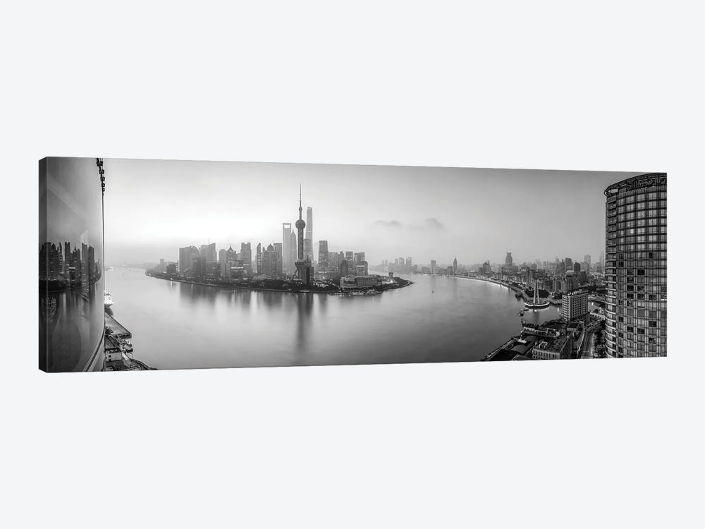 Pudong skyline panorama, Shanghai, China by Jan Becke 1-piece Art Print
