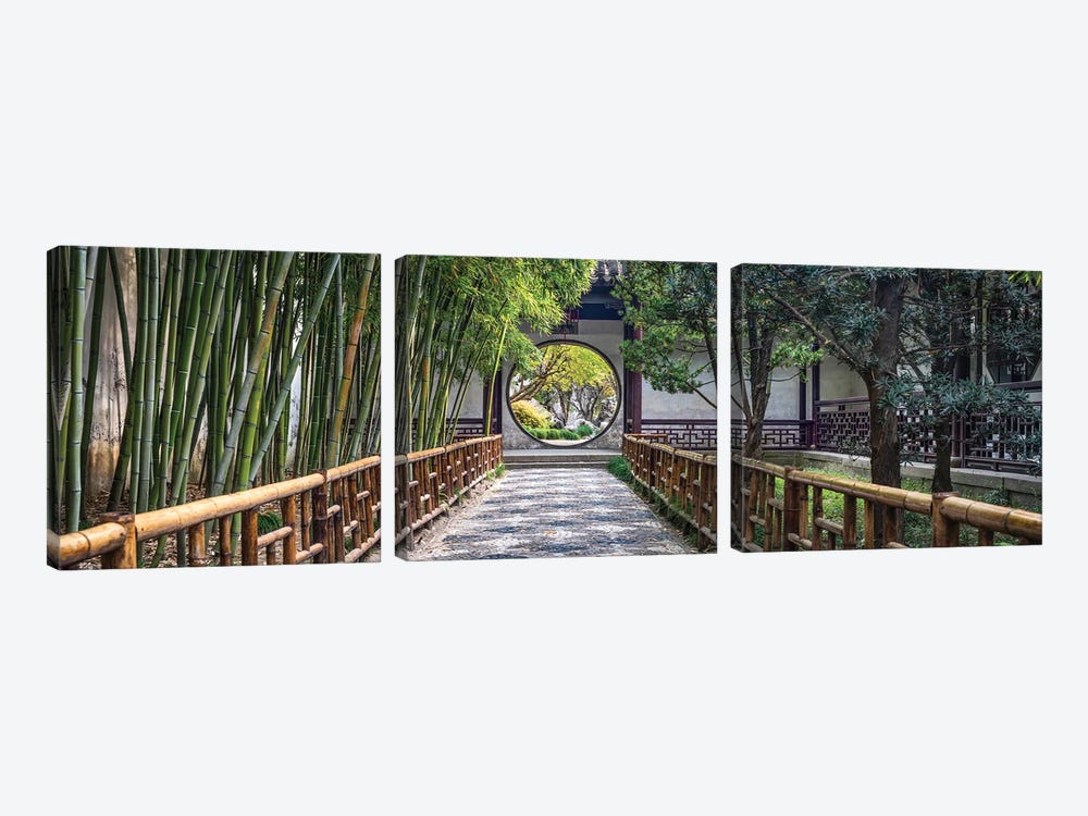 Classical Chinese garden in Suzhou, China by Jan Becke 3-piece Art Print