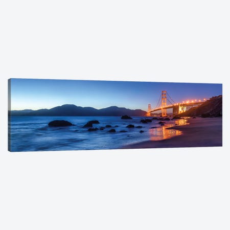 Golden Gate Bridge seen from Marshall's Beach, San Francisco, California, USA Canvas Print #JNB578} by Jan Becke Art Print