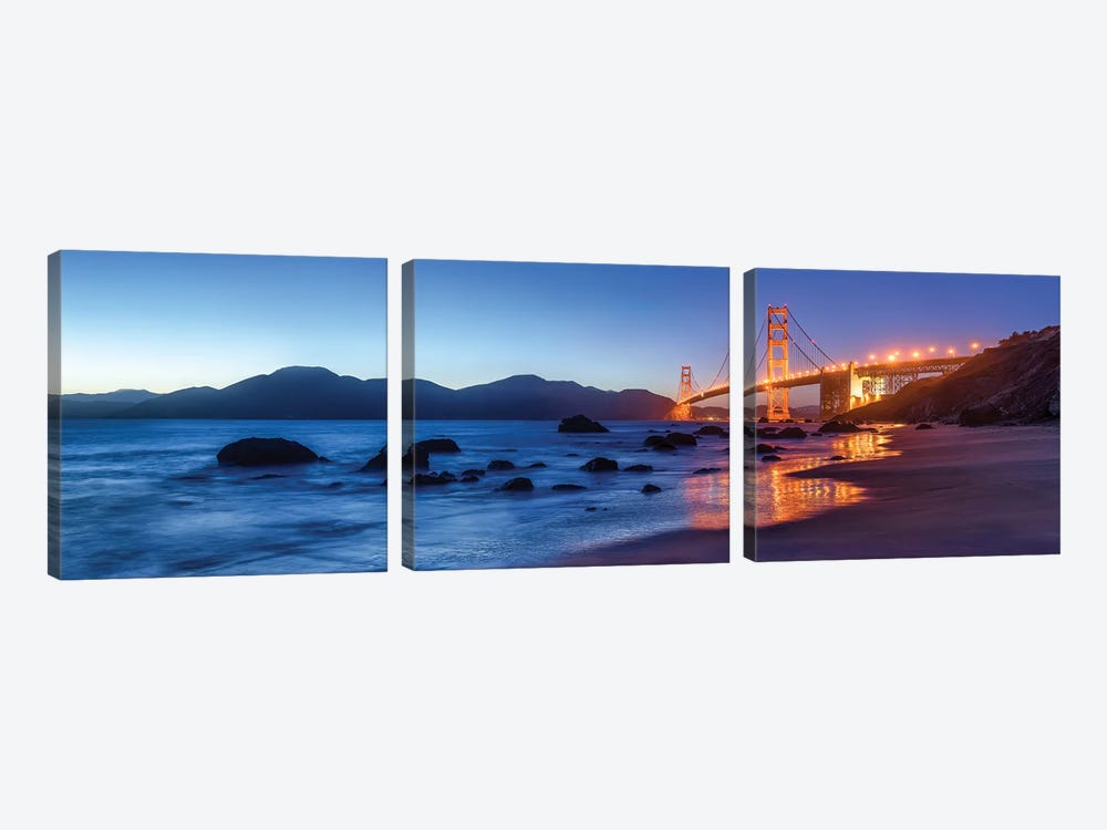 Golden Gate Bridge seen from Marshall's Beach, San Francisco, California, USA by Jan Becke 3-piece Canvas Art