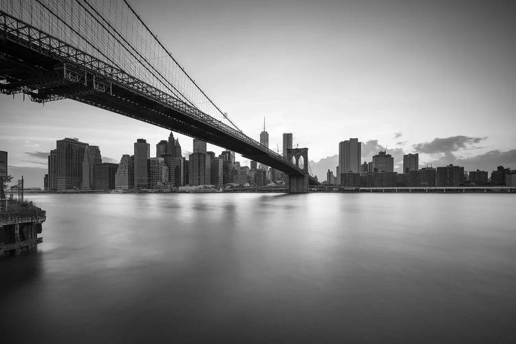 Brooklyn Bridge black and white by Jan Becke wall art
