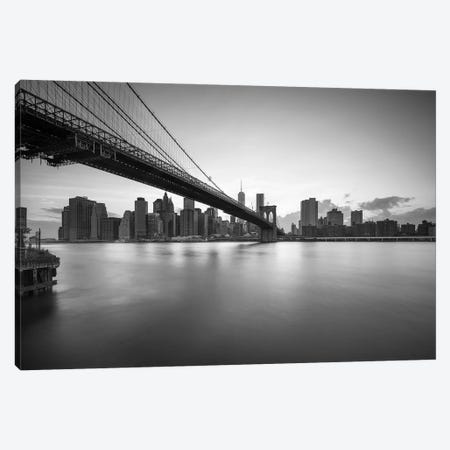 Brooklyn Bridge black and white Canvas Print #JNB583} by Jan Becke Canvas Artwork