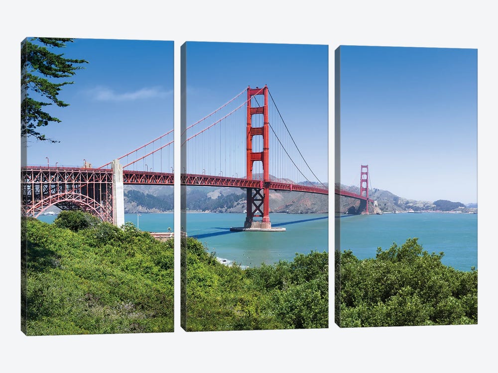 Golden Gate Bridge in San Francisco by Jan Becke 3-piece Canvas Artwork
