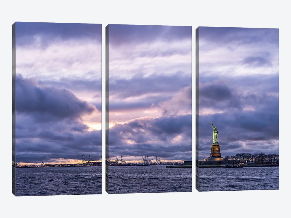 Statue of Liberty standing on Liberty Island in New York Harbor, New York City, USA by Jan Becke 3-piece Canvas Art