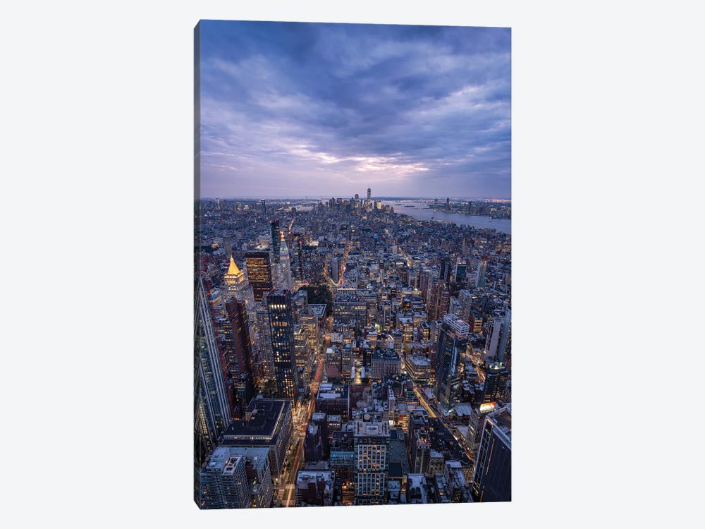 Lower Manhattan Skyline seen from top of the Empire State Building by Jan Becke 1-piece Art Print