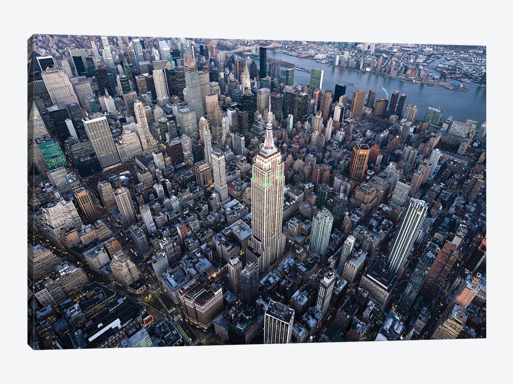 Aerial view of the Empire State Building in Midtown Manhattan, New York City, USA by Jan Becke 1-piece Art Print