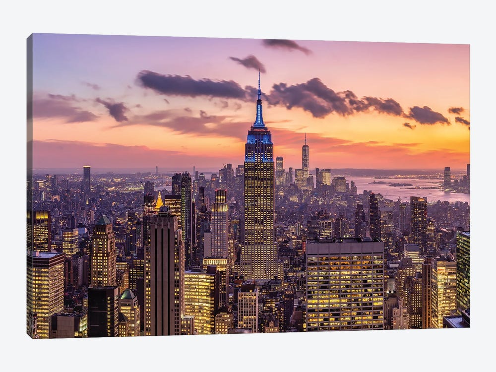 Empire State Building at sunset, Midtown Manhattan, New York City, USA by Jan Becke 1-piece Art Print