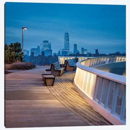 One World Trade Center seen from Gantry Plaza State Park in Queens, New York City, USA Canvas Print #JNB605} by Jan Becke Canvas Artwork
