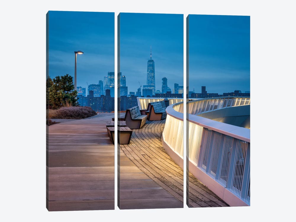 One World Trade Center seen from Gantry Plaza State Park in Queens, New York City, USA by Jan Becke 3-piece Canvas Artwork