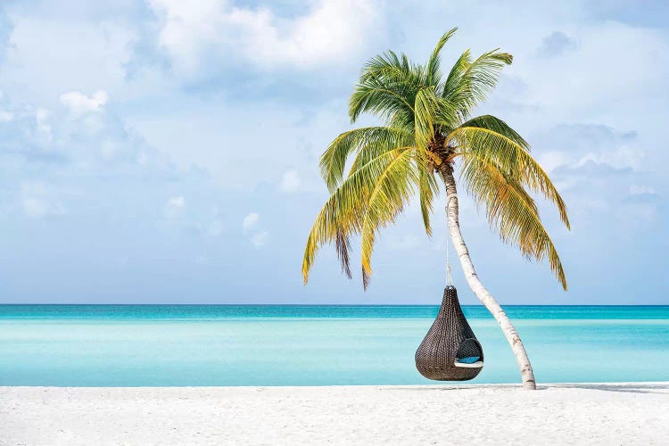 Hanging Swing Chair On The Beach by Jan Becke wall art