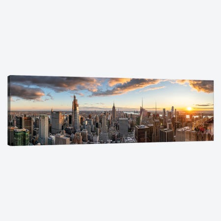 Manhattan skyline panorama Canvas Print #JNB612} by Jan Becke Canvas Wall Art