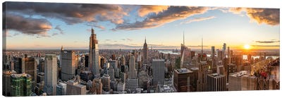 Manhattan skyline panorama Canvas Art Print - City Sunrise & Sunset Art