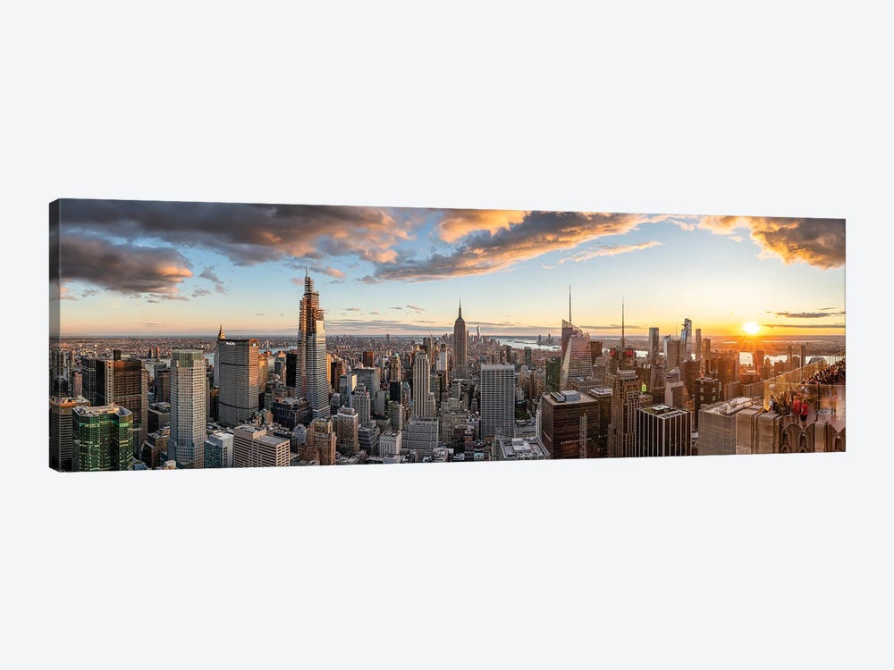 Manhattan skyline panorama by Jan Becke 1-piece Canvas Art