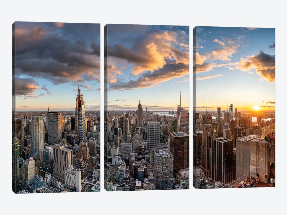 Manhattan skyline with Empire State Building by Jan Becke 3-piece Canvas Art