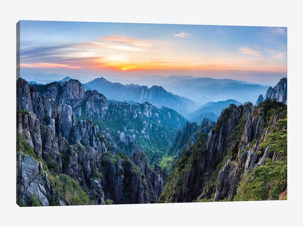 Huangshan Mountains At Sunrise by Jan Becke 1-piece Canvas Artwork